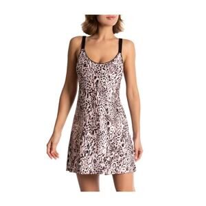 Secret Treasures Animal Print Chemise Pink Sleep Dress Women’s M GUC